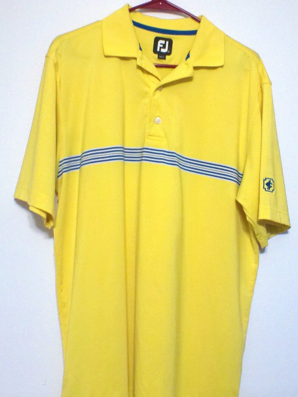 FootJoy FJ Men's Medium Yellow Performance Golf Polo Shirt Jackson Country Club